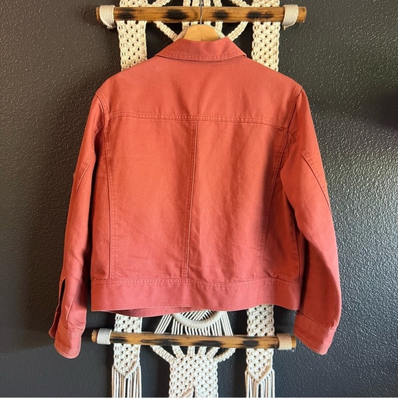 J. Jill coral salmon orange denim jacket blazer top women's S Petite - Picture 2 of 3